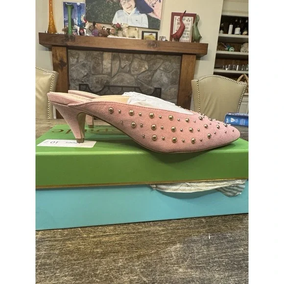 Kate Spade  New York Women's Surie Mules Parisian Pink Slides Size 6. Studded - Picture 4 of 11